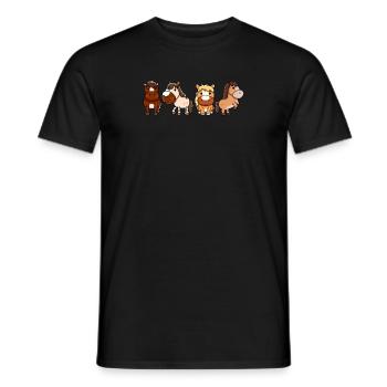 T-Shirt équipe de chevaux | Poney fille drôle de cavalier - T-shirt homme - noir - Devant - AI Model Male 178 light (178cm)
