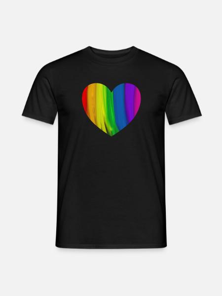 Rainbow heart homosexuality equality - Men's T-Shirt - black
