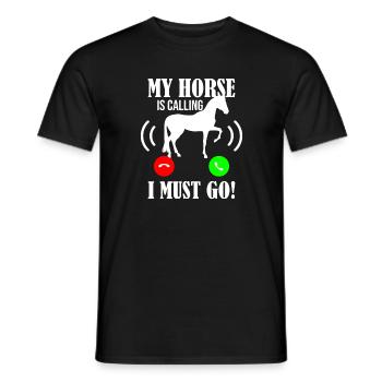 Pferd rufen - Männer T-Shirt - Schwarz - Vorne - AI Model Male 178 light (178cm)