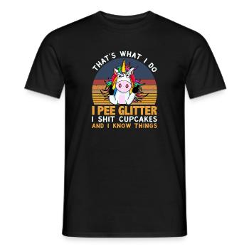 Funny Unicorn Motif, Men, Women and Children - Men's T-Shirt - black - Front - AI Model Male 178 light (178cm)