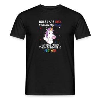Funny Unicorn Motif, Men, Women and Children - Men's T-Shirt - black - Front - AI Model Male 178 light (178cm)