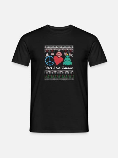 Ugly Weihnachten X-Mas Friedenpeace love christmax - Männer T-Shirt - Schwarz