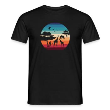 Paysage africain - T-shirt homme - noir - Devant - AI Model Male 178 light (178cm)
