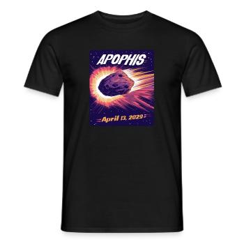 Apophis 13.04.2029 / Interstellares Objekt 99942 - Männer T-Shirt - Schwarz - Vorne - AI Model Male 178 light (178cm)