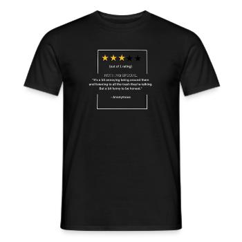Lustige 3 Sterne Bewertung für Freunde - Männer T-Shirt - Schwarz - Vorne - AI Model Male 178 light (178cm)