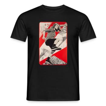 skate worm design #040 - Männer T-Shirt - Schwarz - Vorne - AI Model Male 178 light (178cm)