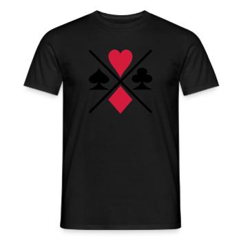Playing cards poker - Men's T-Shirt - black - Front - AI Model Male 178 light (178cm)