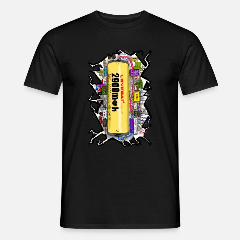 Liebesbatterie - Männer T-Shirt - Schwarz