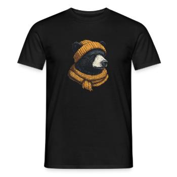 Stylischer Bär mit Mütze - Männer T-Shirt - Schwarz - Vorne - AI Model Male 178 light (178cm)