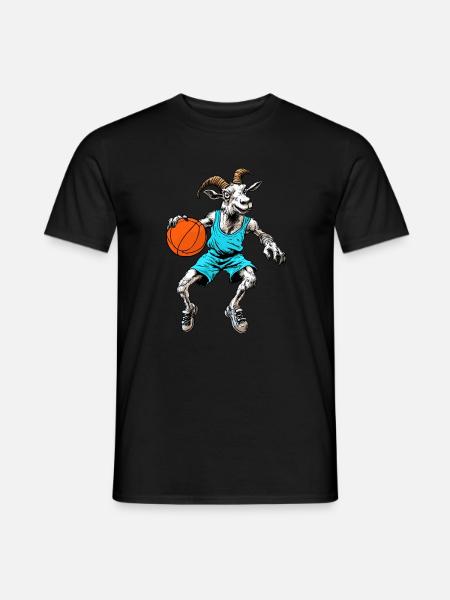 Basketball Ziegen - Männer T-Shirt - Schwarz