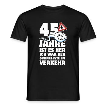45 Jahre ist es her - der Schnellste im Verkehr - Männer T-Shirt - Schwarz - Vorne - AI Model Male 178 light (178cm)