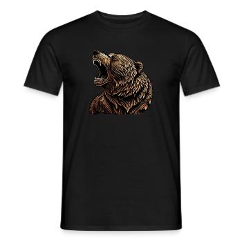 brüllender Bär - Männer T-Shirt - Schwarz - Vorne - AI Model Male 178 light (178cm)