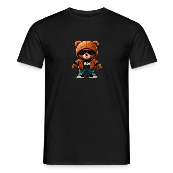 Yolo Bär im Gangster Style - Männer T-Shirt - Schwarz - Vorne - AI Model Male 178 light (178cm)