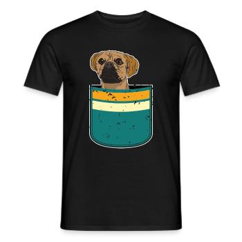 Chien Cadeau Mignon Chest Pochette Puggle - T-shirt homme - noir - Devant - AI Model Male 178 light (178cm)