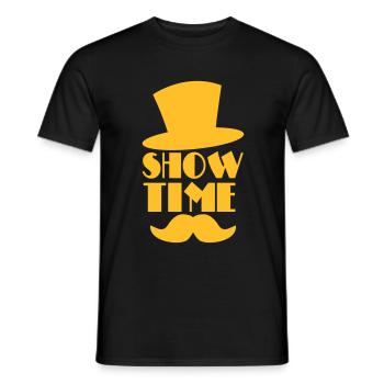 SHOW TIME Zirkus Clown-Hut und Schnurrbart - Männer T-Shirt - Schwarz - Vorne - AI Model Male 178 light (178cm)