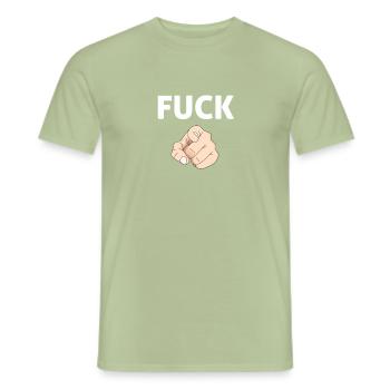 Fuck you! - Men's T-Shirt - sage - Front - AI Model Male 178 light (178cm)