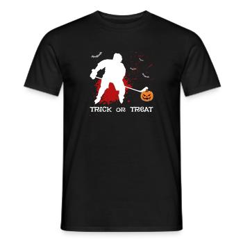 Eishockey Spieler Halloween Kostüm Kürbis Blut - Männer T-Shirt - Schwarz - Vorne - AI Model Male 178 light (178cm)