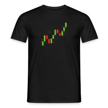 Trading Candlesticks 1 - Men's T-Shirt - black - Front - AI Model Male 178 light (178cm)