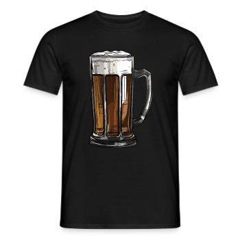Beer Glass - Men's T-Shirt - black - Front - AI Model Male 178 light (178cm)