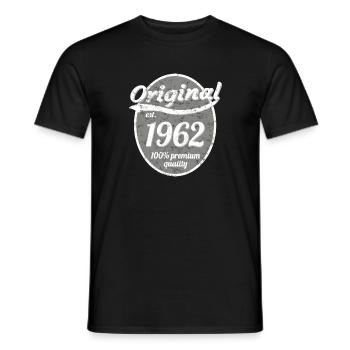 1962 - Men's T-Shirt - black - Front - AI Model Male 178 light (178cm)