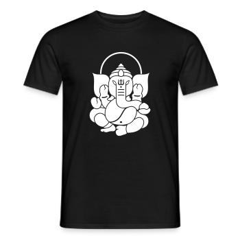 Ganesha Elefant 3.2 (1c) - Männer T-Shirt - Schwarz - Vorne - AI Model Male 178 light (178cm)
