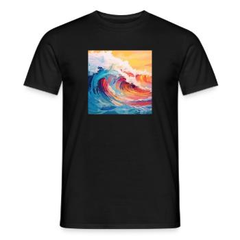 The Wave - T-shirt Design Rétro - T-shirt homme - noir - Devant - AI Model Male 178 light (178cm)