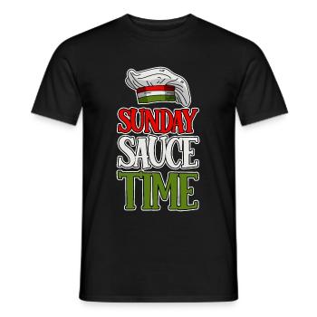 Dimanche Sauce Temps 4 - T-shirt homme - noir - Devant - AI Model Male 178 light (178cm)