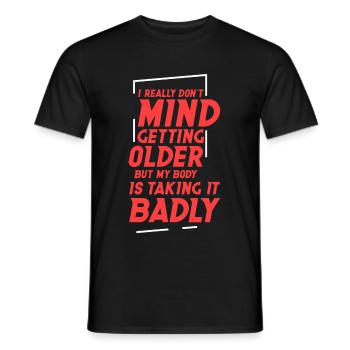 En vieillissant, le corps le prend mal 4 - T-shirt homme - noir - Devant - AI Model Male 178 light (178cm)