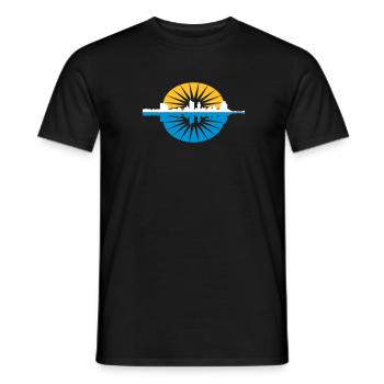 Leipzig Skyline - Männer T-Shirt - Schwarz - Vorne - AI Model Male 178 light (178cm)