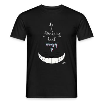 Alice crazy cat - T-shirt homme - noir - Devant - AI Model Male 178 light (178cm)