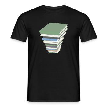 books reader reading buecher lesen lernen78 - Männer T-Shirt - Schwarz - Vorne - AI Model Male 178 light (178cm)