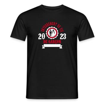 JGA 2023 - Groom - Bachelor Party - Men's T-Shirt - black - Front - AI Model Male 178 light (178cm)