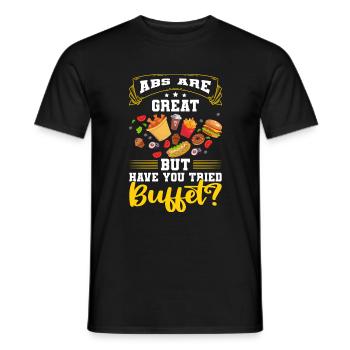 Buffet counter Self-service drinks - Men's T-Shirt - black - Front - AI Model Male 178 light (178cm)