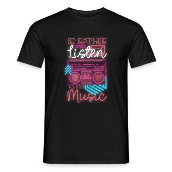 80er Disco Kostüm - Männer T-Shirt - Schwarz - Vorne - AI Model Male 178 light (178cm)