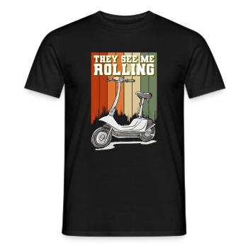 E-Scooter Electrics Scooter Sport Locomotion - Men's T-Shirt - black - Front - AI Model Male 178 light (178cm)