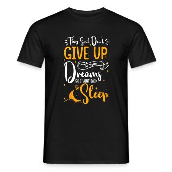 Sleep, late risers, relax, rest - Men's T-Shirt - black - Front - AI Model Male 178 light (178cm)
