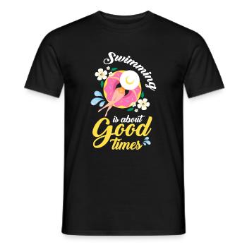 Swmming Pool Water Holiday Garden Party - Men's T-Shirt - black - Front - AI Model Male 178 light (178cm)