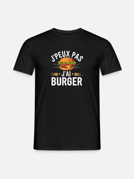 J'peux pas, j'ai burger - T-shirt homme - noir