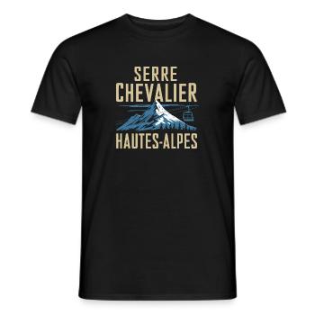 Serre Chevalier - Hautes-Alpes - T-shirt homme - noir - Devant - AI Model Male 178 light (178cm)