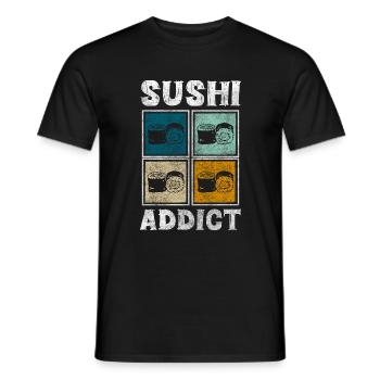 Japanisch Essen Kawaii Maki - Männer T-Shirt - Schwarz - Vorne - AI Model Male 178 light (178cm)