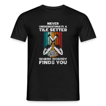 Craftsmen Tiles Workers Construction Site Managers - Men's T-Shirt - black - Front - AI Model Male 178 light (178cm)