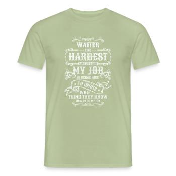 Kellner Trinkgeld Bedienung Gastronomie Chef - Männer T-Shirt - Sage - Vorne - AI Model Male 178 light (178cm)