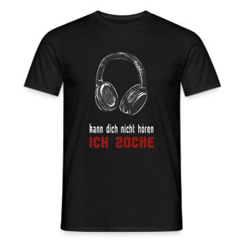 Kopfhörer Gaming Headset Gamer Zocker Geschenk - Männer T-Shirt - Schwarz - Vorne - AI Model Male 178 light (178cm)