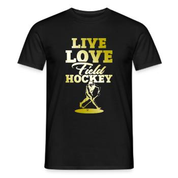 Life Love Hockey sur gazon - T-shirt homme - noir - Devant - AI Model Male 178 light (178cm)