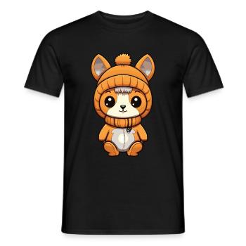 Écureuil Hiver Bande Dessinée Mignon - T-shirt homme - noir - Devant - AI Model Male 178 light (178cm)