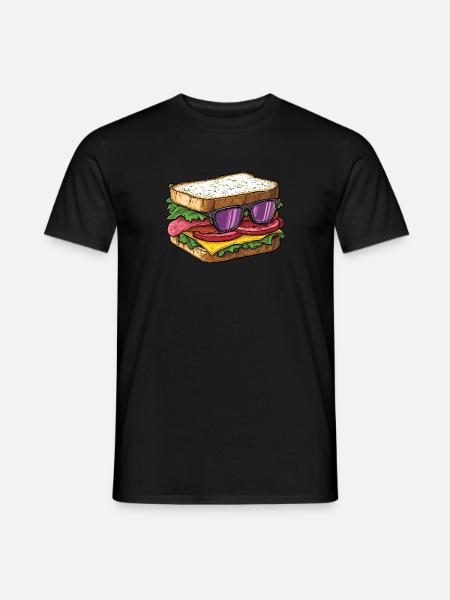 Cool sandwich with sunglasses - Men's T-Shirt - black