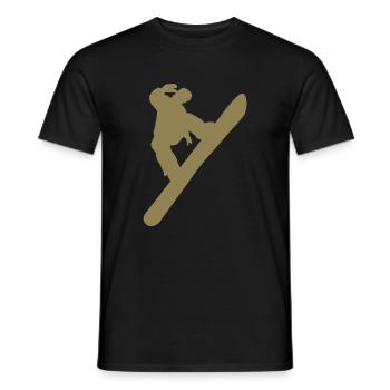 Minimalistischer Snowboarder Wintersport - Männer T-Shirt - Schwarz - Vorne - AI Model Male 178 light (178cm)