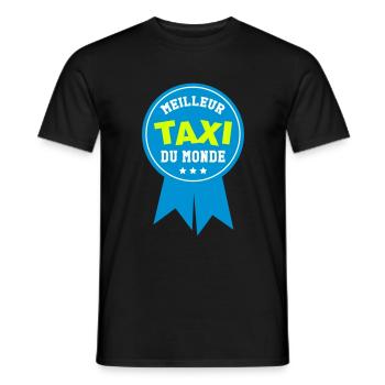 Taxi / Chauffeur / VTC / Voiture / Conducteur - T-shirt homme - noir - Devant - AI Model Male 178 light (178cm)