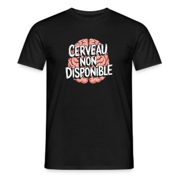 Cerveau non disponible - T-shirt homme - noir - Devant - AI Model Male 178 light (178cm)