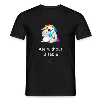 Ate without a table! - Men's T-Shirt - black - Front - AI Model Male 178 light (178cm)